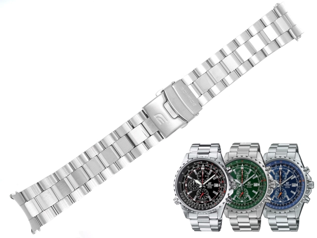 Oryginalna bransoleta Casio Edifice EF-527D EF-527 srebrna stalowa maskownice teleskopy
